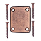 Max Electric Bass Guitar Neck Plate Neck Joint Plate with Screws - Copper Red