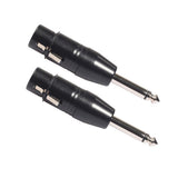 Max Maxb 3 Pin XLR Female to 6.35mm Male Mono Jack Lead Adapter Microphone Leader