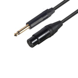 Max Maxb Microphone Cable - XLR Female to Jack 6.35 / 6.5 mm ( 1/4" ) Male Plug 3M
