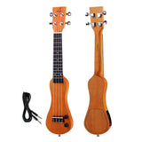 Max Maxb 21 Inch Soprano Beginner Ukulele Solid Wood Uke with 3.5mm Audio Cable