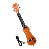 Max Maxb 21 Inch Soprano Beginner Ukulele Solid Wood Uke with 3.5mm Audio Cable