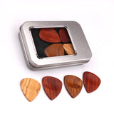 Max Maxb Red Sandalwood Guitar Picks Plectrum w/ Case Vintage Style Guitar Parts