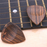 Max Maxb 2 Pieces Guitar Bass Picks Plectrum Solid Wood Classic Gold Sandalwood