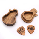Max Maxb Sandalwood Guitar Picks Plectrum w/ Case Vintage Style for Folk Guitar Parts