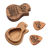 Max Maxb Sandalwood Guitar Picks Plectrum w/ Case Vintage Style for Folk Guitar Parts
