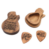 Max Maxb Sandalwood Guitar Picks Plectrum w/ Case Vintage Style for Folk Guitar Parts