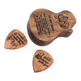 Max Maxb Sandalwood Guitar Picks Plectrum w/ Case Vintage Style for Folk Guitar Parts