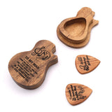 Max Maxb Sandalwood Guitar Picks Plectrum w/ Case Vintage Style for Folk Guitar Parts