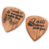 Max Maxb Sandalwood Guitar Picks Plectrum w/ Case Vintage Style for Folk Guitar Parts