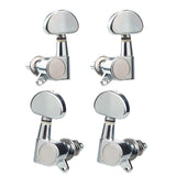 Max 2L + 2R Uklele Tuning Pegs Machine Heads Knobs Parts Accessory Silver