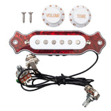 Max 6 String Acoustic Guitar Soundhole Magnetic Pickup with Volume & Tone Red