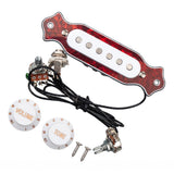 Max 6 String Acoustic Guitar Soundhole Magnetic Pickup with Volume & Tone Red