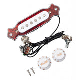 Max 6 String Acoustic Guitar Soundhole Magnetic Pickup with Volume & Tone Red