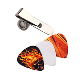 Max Guitar Picks Holder Clip Metal Acoustic Guitar Pick Clip with 3pcs Picks Set