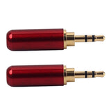 Max 2.5mm 3 Poles Male Plug Aluminum Stereo Plug Wire Connector Plug Earphone