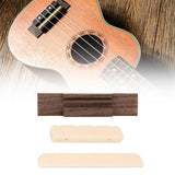 Max Rosewood Ukulele Bridge Set Bone and Nut Saddle Point for Ukulele Accessory