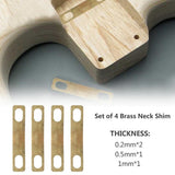 Max 4 Pieces 0.2mm,0.5mm,1mm Neck Shims for Guitar Bass Accessories