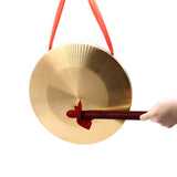 Max Maxb Metal Hand Gong Traditional Instrument Cymbal with Round Play Hammer 15.5cm