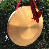 Max Maxb Metal Hand Gong Traditional Instrument Cymbal with Round Play Hammer 15.5cm