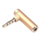 Max Maxb 3.5mm Male to Female Audio Adapter Right Angled Earphone Converter Golden