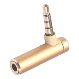 Max Maxb 3.5mm Male to Female Audio Adapter Right Angled Earphone Converter Golden