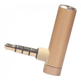 Max Maxb 3.5mm Male to Female Audio Adapter Right Angled Earphone Converter Golden