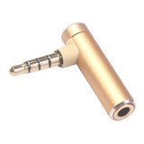 Max Maxb 3.5mm Male to Female Audio Adapter Right Angled Earphone Converter Golden