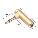 Max Maxb 3.5mm Male to Female Audio Adapter Right Angled Earphone Converter Golden