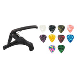 Maxbell Universal Metal Capo Quick Changing Tune Clamp Trigger with 10pcs Picks