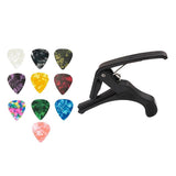 Maxbell Universal Metal Capo Quick Changing Tune Clamp Trigger with 10pcs Picks