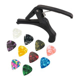 Maxbell Universal Metal Capo Quick Changing Tune Clamp Trigger with 10pcs Picks