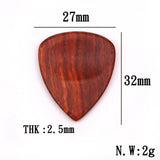 Max Maxb Red Sandal Wood Guitar Bass Pick Plectrum Hearted Shape Instruments Parts