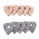 Max Maxb 10Pcs Wool Blend Ukulele Picks with Hole Ukulele Part Cream Color & Gray
