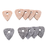 Max Maxb 10Pcs Wool Blend Ukulele Picks with Hole Ukulele Part Cream Color & Gray
