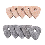Max Maxb 10Pcs Wool Blend Ukulele Picks with Hole Ukulele Part Cream Color & Gray