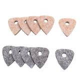 Max Maxb 10Pcs Wool Blend Ukulele Picks with Hole Ukulele Part Cream Color & Gray