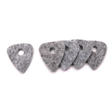 Max Maxb 10Pcs Wool Blend Ukulele Picks with Hole Ukulele Part Cream Color & Gray