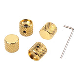 Maxbell 4Pcs Dome Metal Tone And Volume Control Knobs for Electric Guitar Accessory