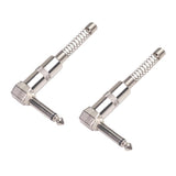 Maxbell 2Pieces Zinc Alloy L Shape 6.35mm Mono DIY Solder Plug for Guitar Mic Audio