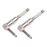 Maxbell 2Pieces Zinc Alloy L Shape 6.35mm Mono DIY Solder Plug for Guitar Mic Audio