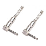 Maxbell 2Pieces Zinc Alloy L Shape 6.35mm Mono DIY Solder Plug for Guitar Mic Audio