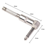 Maxbell 2Pieces Zinc Alloy L Shape 6.35mm Mono DIY Solder Plug for Guitar Mic Audio