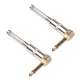 Maxbell 2Pieces Zinc Alloy L Shape 6.35mm Mono DIY Jack Plug for Guitar Mic Audio