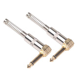 Maxbell 2Pieces Zinc Alloy L Shape 6.35mm Mono DIY Jack Plug for Guitar Mic Audio