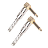 Maxbell 2Pieces Zinc Alloy L Shape 6.35mm Mono DIY Jack Plug for Guitar Mic Audio