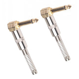 Maxbell 2Pieces Zinc Alloy L Shape 6.35mm Mono DIY Jack Plug for Guitar Mic Audio