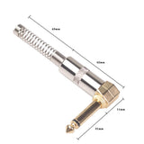 Maxbell 2Pieces Zinc Alloy L Shape 6.35mm Mono DIY Jack Plug for Guitar Mic Audio