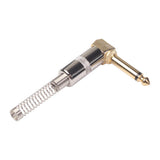 Maxbell 2Pieces Zinc Alloy L Shape 6.35mm Mono DIY Jack Plug for Guitar Mic Audio