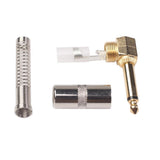 Maxbell 2Pieces Zinc Alloy L Shape 6.35mm Mono DIY Jack Plug for Guitar Mic Audio