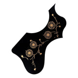 Maxbell 41" Acoustic Guitar Pickguard Decorative Anti-scratch Folk Guitar Right Hand Black
